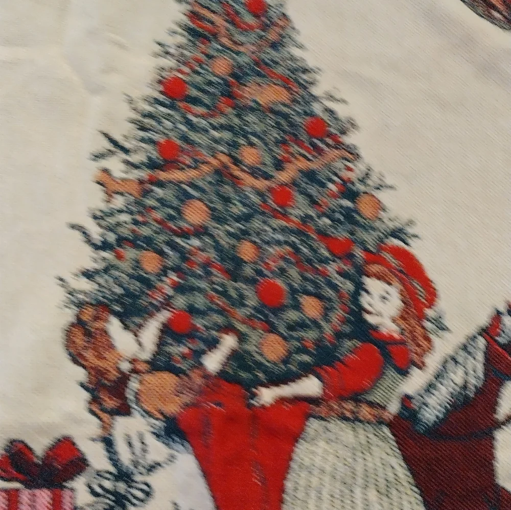 Vintage Bob Timberlake Christmas Family Home Tapestry Thick Throw Blanket 46x68